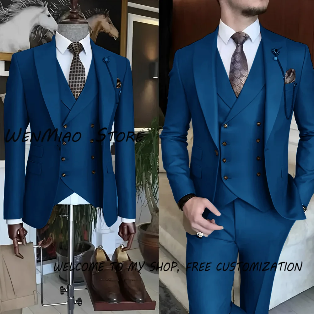 Champagne Color Men\'s 3-piece Suit Formal Business Workwear Groom\'s Tuxedo Wedding Party Custom Dress Elegant Suit Men