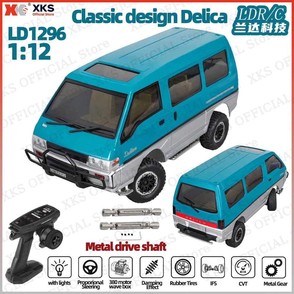 XKS LDRC LD1296 1/12 2-Speed Transmission Electric RC Off-Road 2.4G Remote Control with Motor ESC Servo LED Lights Gift for Boy