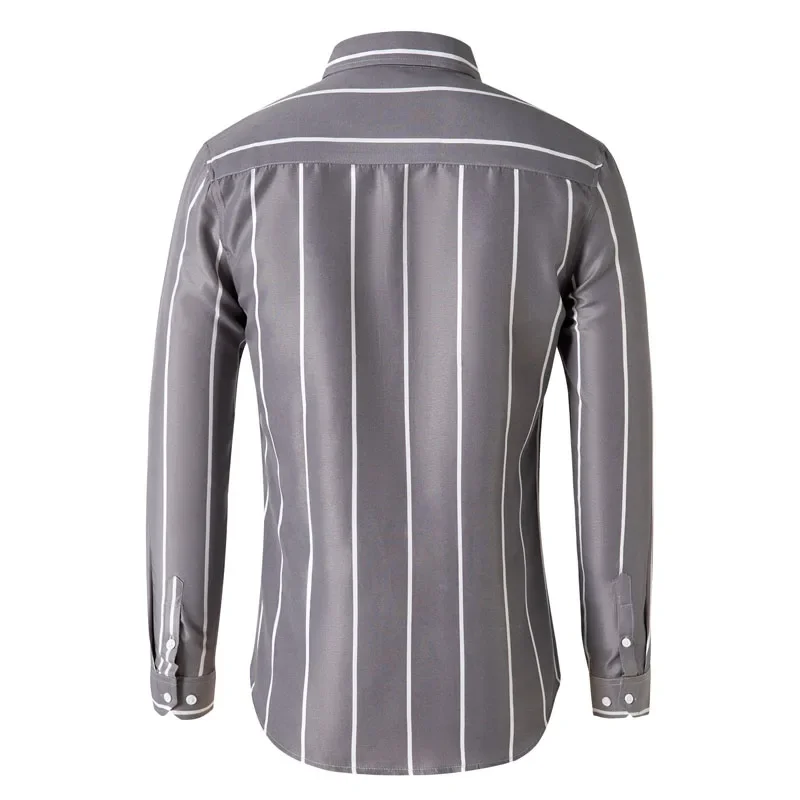 2025 New Men Clothing Dress Shirts Casual Fashion Slim Fit Large Size Long Sleeved Striped Shirts my body my choice pro choice