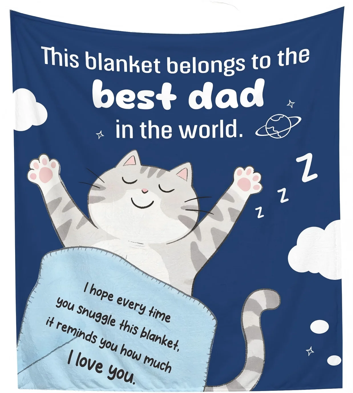 

Best Dad Cartoon blanket fathers day Birthday Anniversary to Dad to family members thin blanket for Nap Reading camping Watch TV