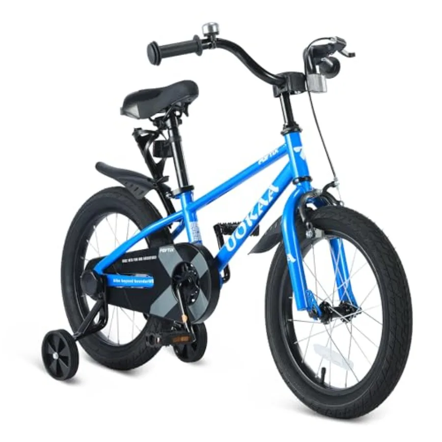 

14 16 Inch Bike for Boys Girls Ages 3-7 with Training Wheels Hand Foot Brake Adjustable Seat High-Carbon Steel Frame Easy to Ri