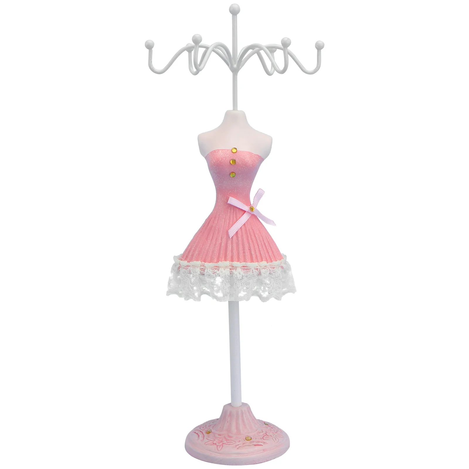 Rotating Display Stand Earring Showing Shelf Practical Pink Unique Necklace Rack