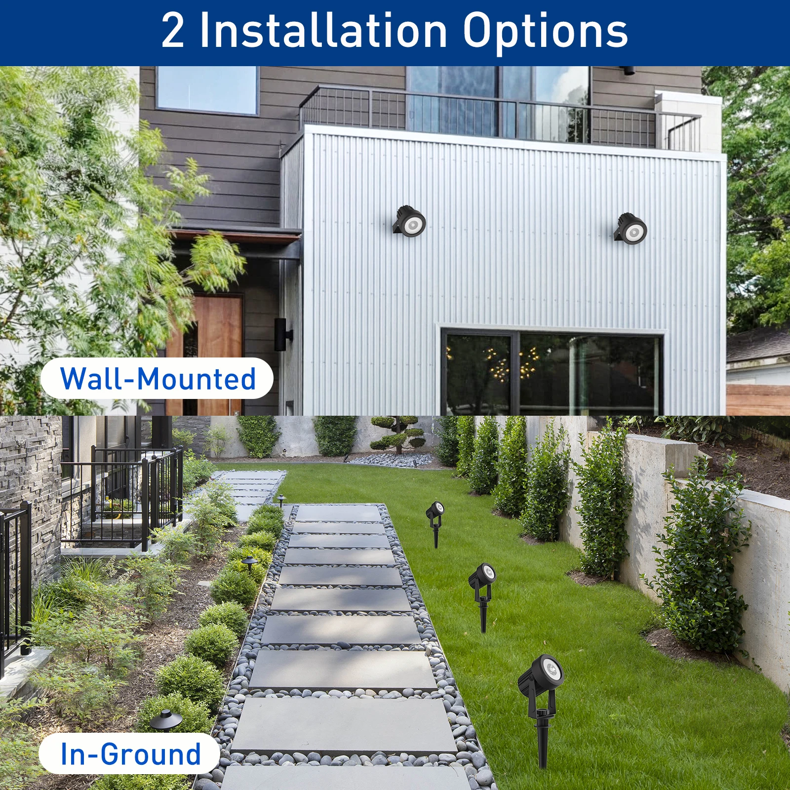 2PCS Super Bright Solar Spotlight Solar LED Light Outdoor IP65 Waterproof 3000K/6000K Solar Lamp For Garden Decor Solar Light