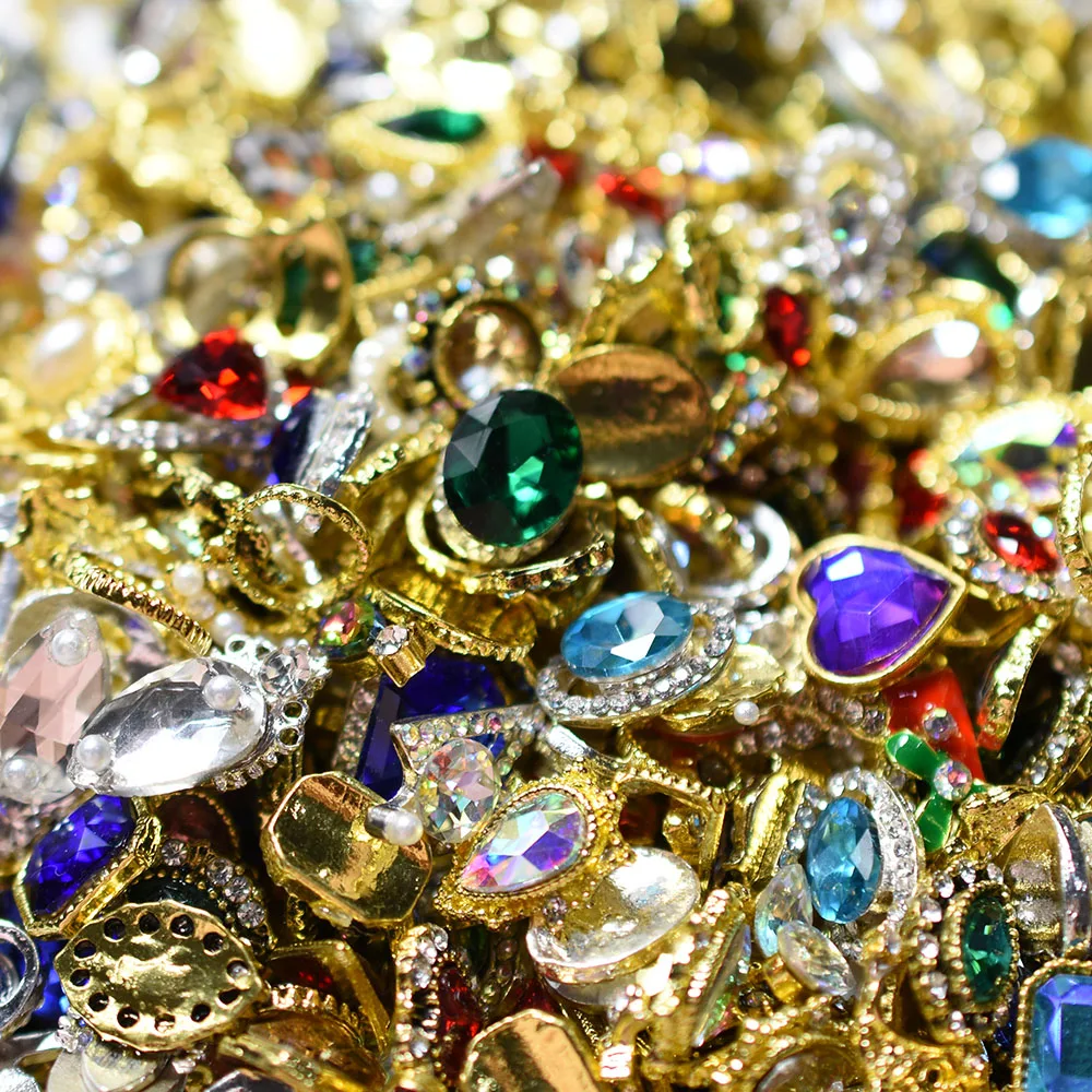 100 قطعة عشوائي مختلط بريق مسمار حلية ثلاثية الأبعاد الأظافر الراين مسمار الفن زينة مجوهرات كريستال الماس مسمار لوازم بالجملة #3