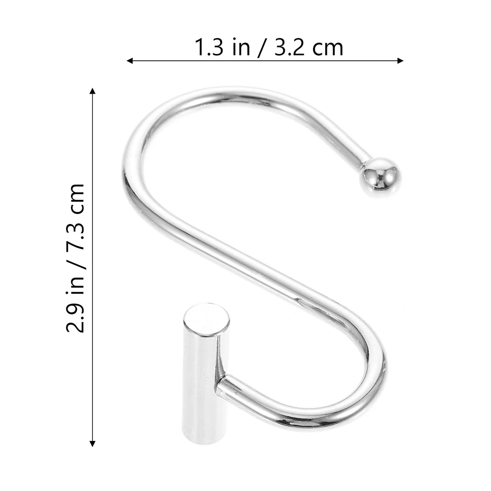 

12Pcs T Shower Rings Metal Hooks for Bathroom Curtains Easy Open Close Decorative Hangers Shower Curtain Hooks