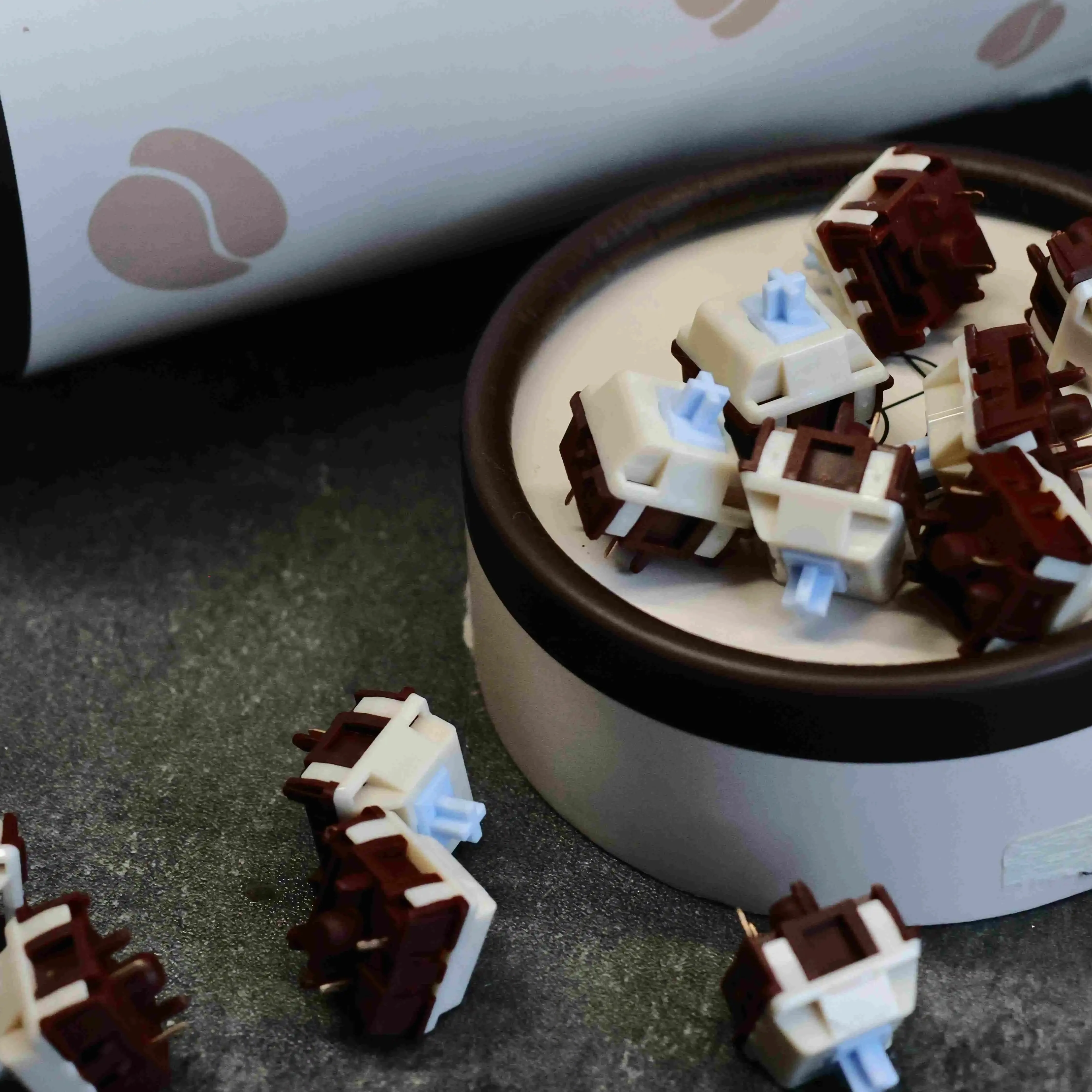 Coconut Blue Latte Switch HIFI Lubed Linear Switch 45g/32g 2.0mm Trigger Itinerary Custom Shaft for Mechanical Keyboard Switch