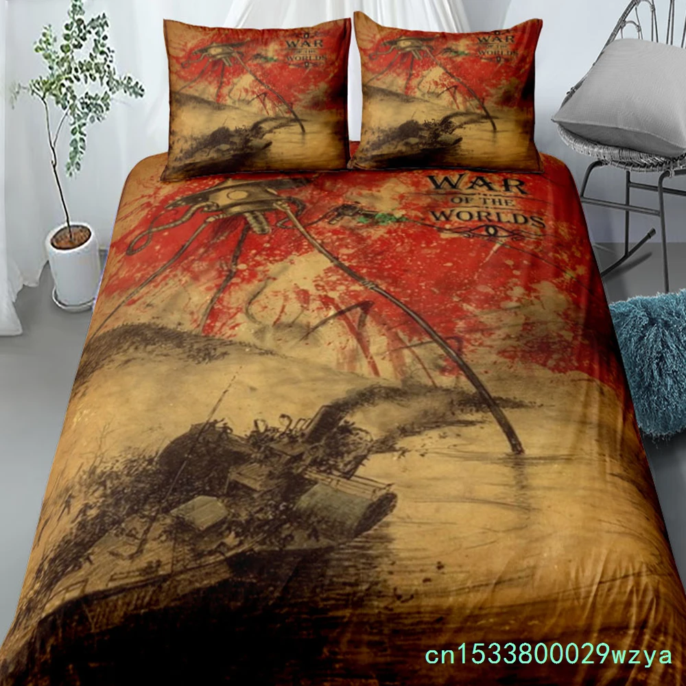 War Of Worlds Art Duvet Cover Set EU Single Double King US Twin Full Queen Size  Bedclothes