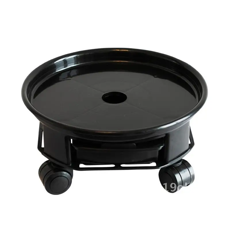 

Large Flower Pot Tray with Wheels round Mobile Water Receiver Breathable Durable Plastic Base for Home Gardening Balcony Office