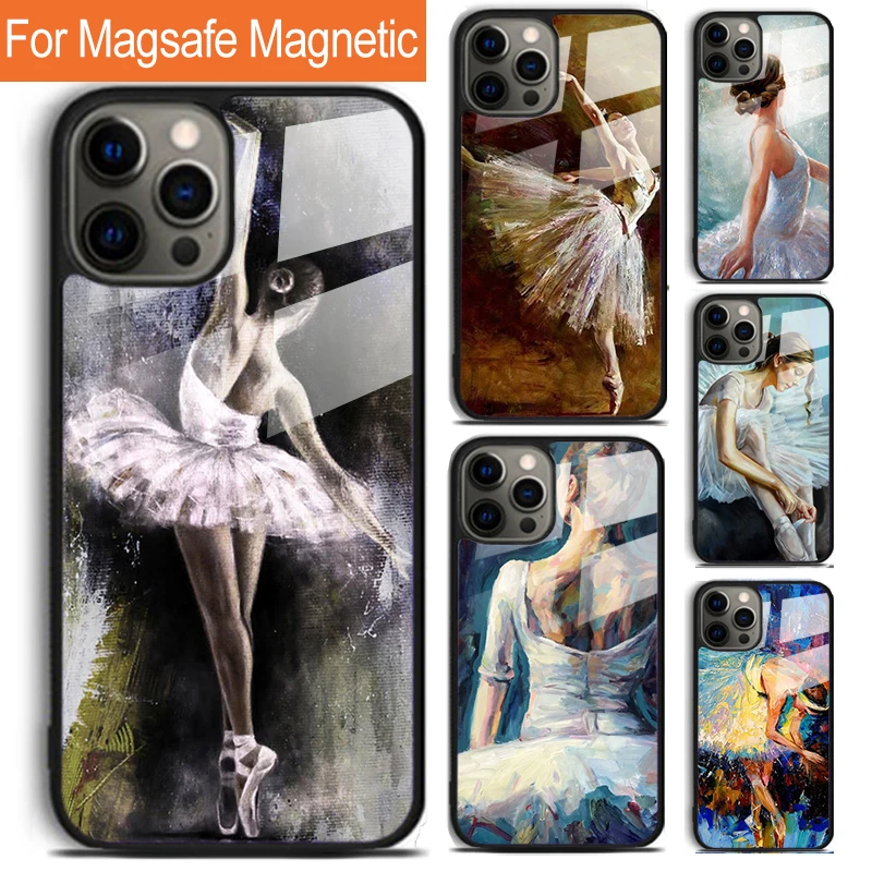 Ballet Ballerina Dancer Phone Case For iPhone 16 15 14 13 12 11 Pro Max Plus Magsafe Magnetic Wireless Charging Cover