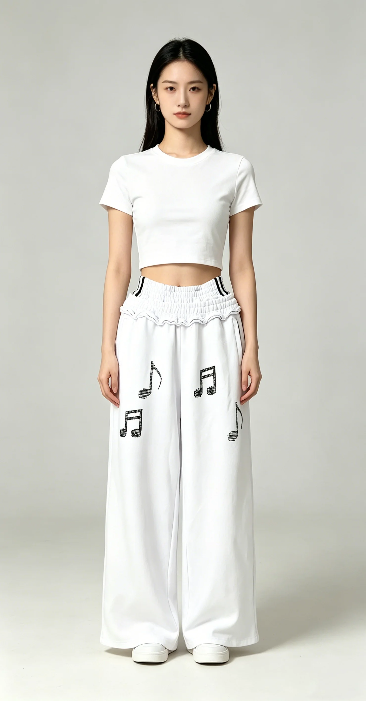 

European and American sports and leisure sweatpants for women, hip hop, wide leg, loose fit, thin fit, double waist, new style p