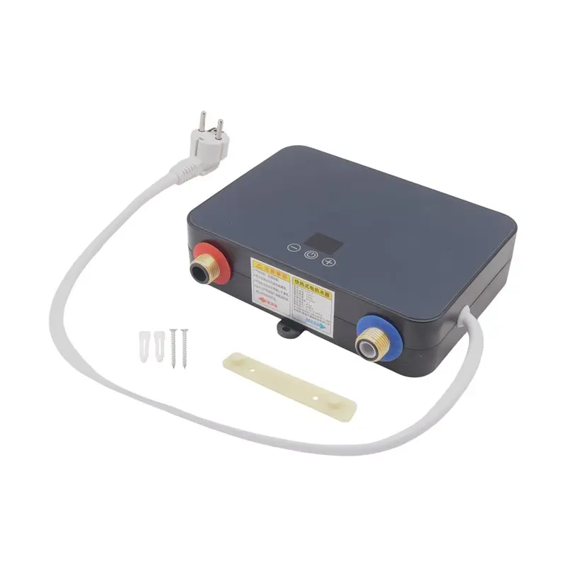 A33Z-Electric Water Heater, Instant Hot Water Heater With Digital Display Self-Modulating For RV Kitchen Bathroom EU Plug