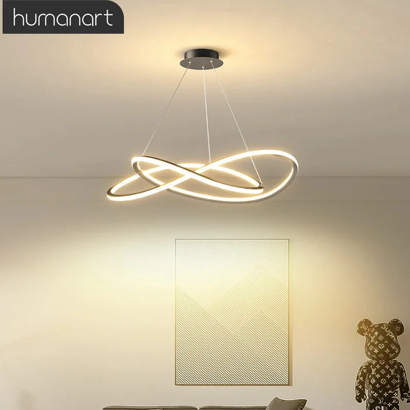 

Modern LED Black White Pendant Lights For Living Room Table Dining Room Bedroom Hotel Chandelier Indoor Lighting Decor Fixture