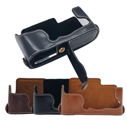 PU Leather Half Body Camera Case Bottom cover For Fujifilm XE3 X-E3 Backboard Bag Protector With Battery Opening
