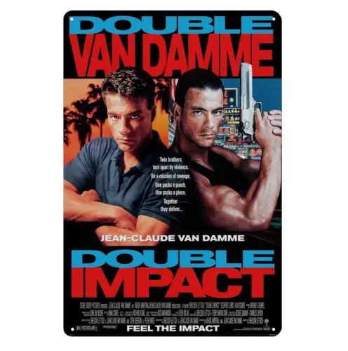 Double Impact van damme Movie Metal Poster Tin Sign - 20x30cm Plate