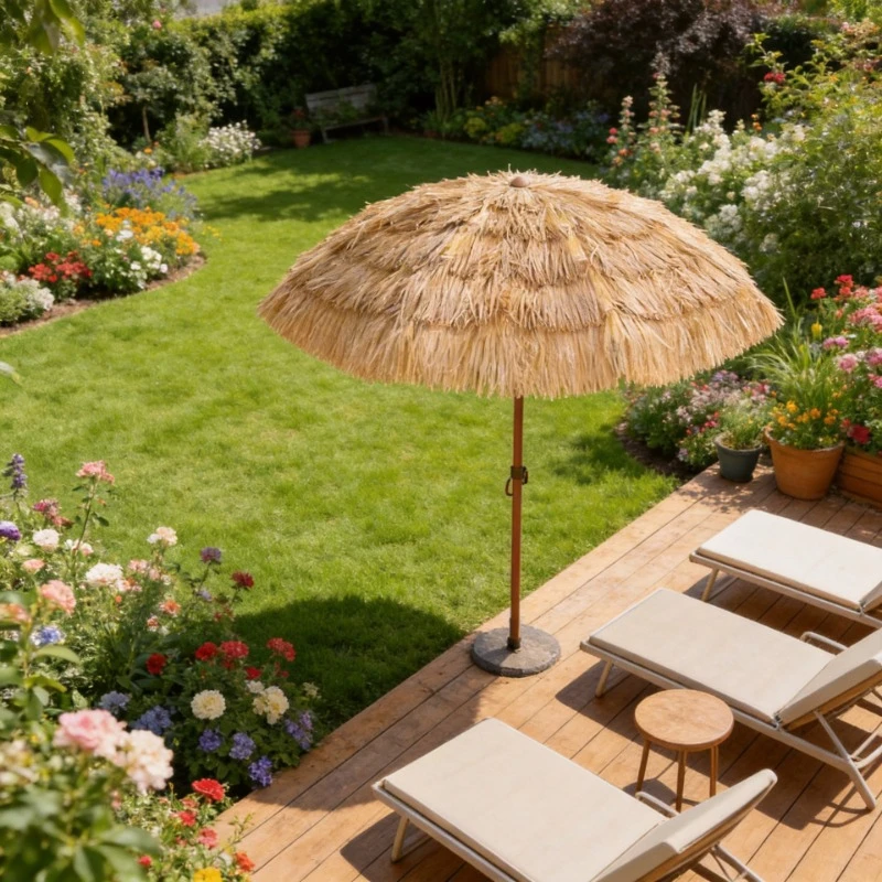 

Хит продаж: Уличный декоративный зонт-парасоль из искусственной соломки для сада с защитой от солнца