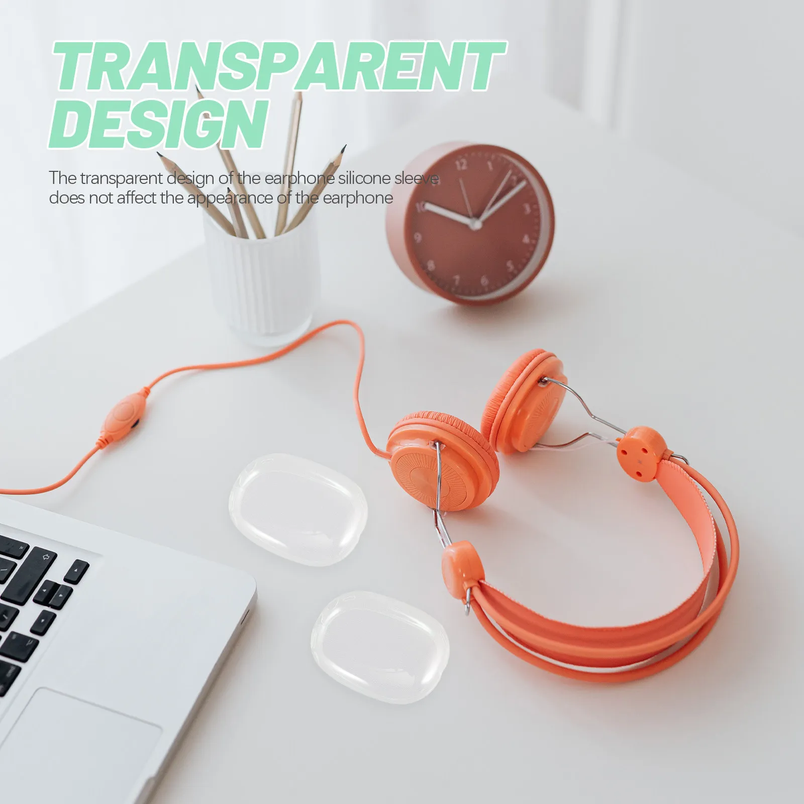 1Pair Soft Tpu Ear Pad Cover Compatible with AirPods Slip Wireless Headphone Shell Splash Resistant Easy Clean Headphone
