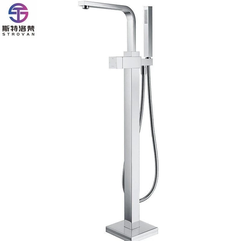 

Light Luxury Floor Bath Faucet Brass Hot and Cold Control Brass 2 Function Shower Faucet