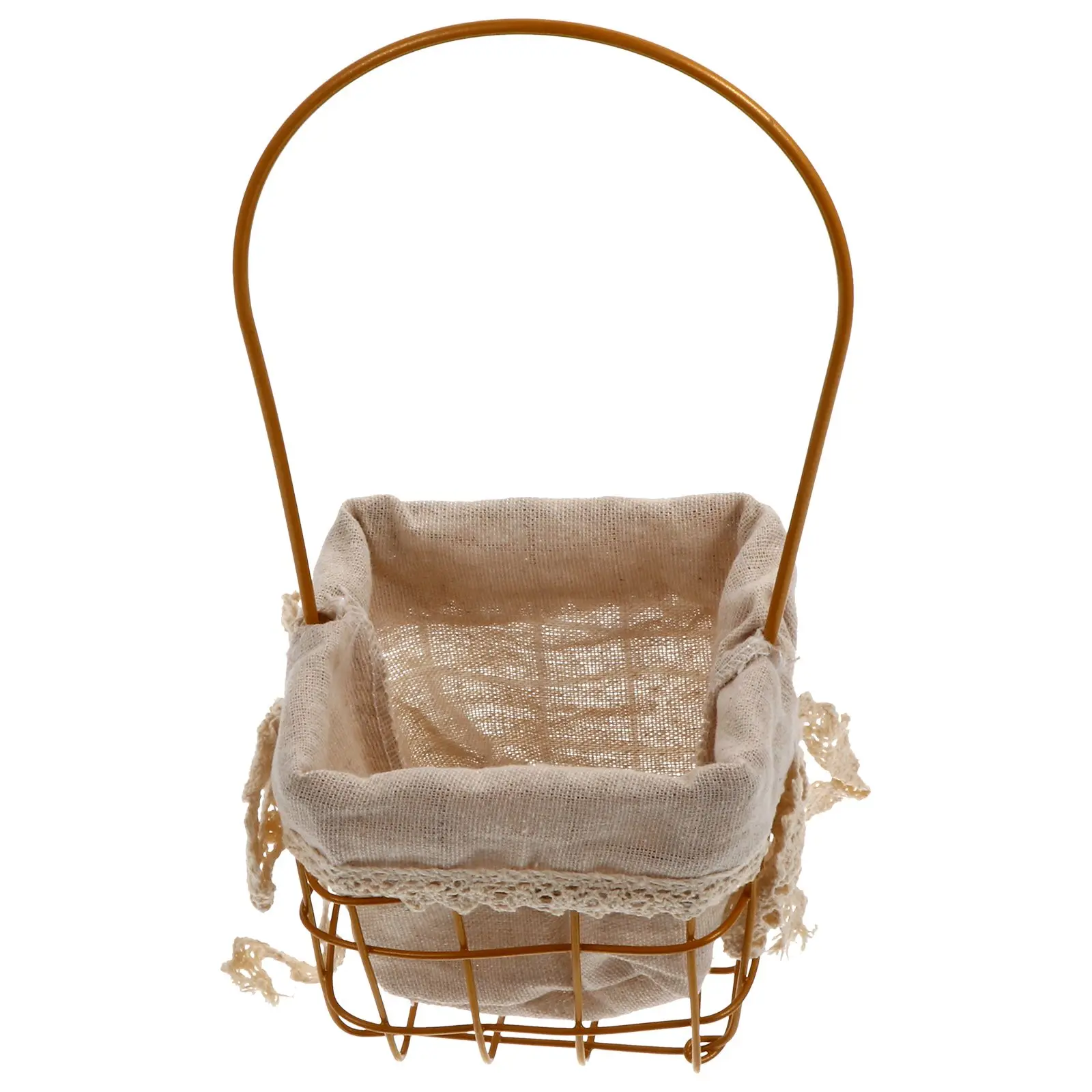 

Flower Basket H held Storage Decorative Round Container Baskets Iron Cotton Wedding Party Banquet Proposal Home Storage