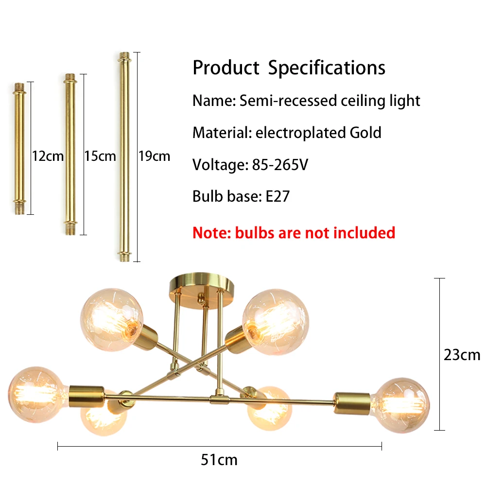 E27 Modern Chandelier Hanging Lamps For LED Ceiling Light Fixtur Iron Minimalist Personality Creative Lighting Silver Gold Black