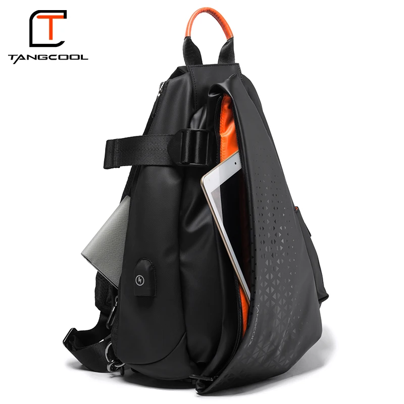 2026 New Waterproof Sling Bag With USB Charging Port Large Capacity Crossbody Chest Bag For Men Casual Daily Shoulder Backpack