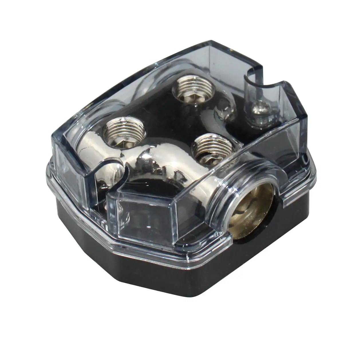 1X0 Gauge in 2X0 Gauge Out Car Power/Ground Distribution Block Black PD-05B-0GA