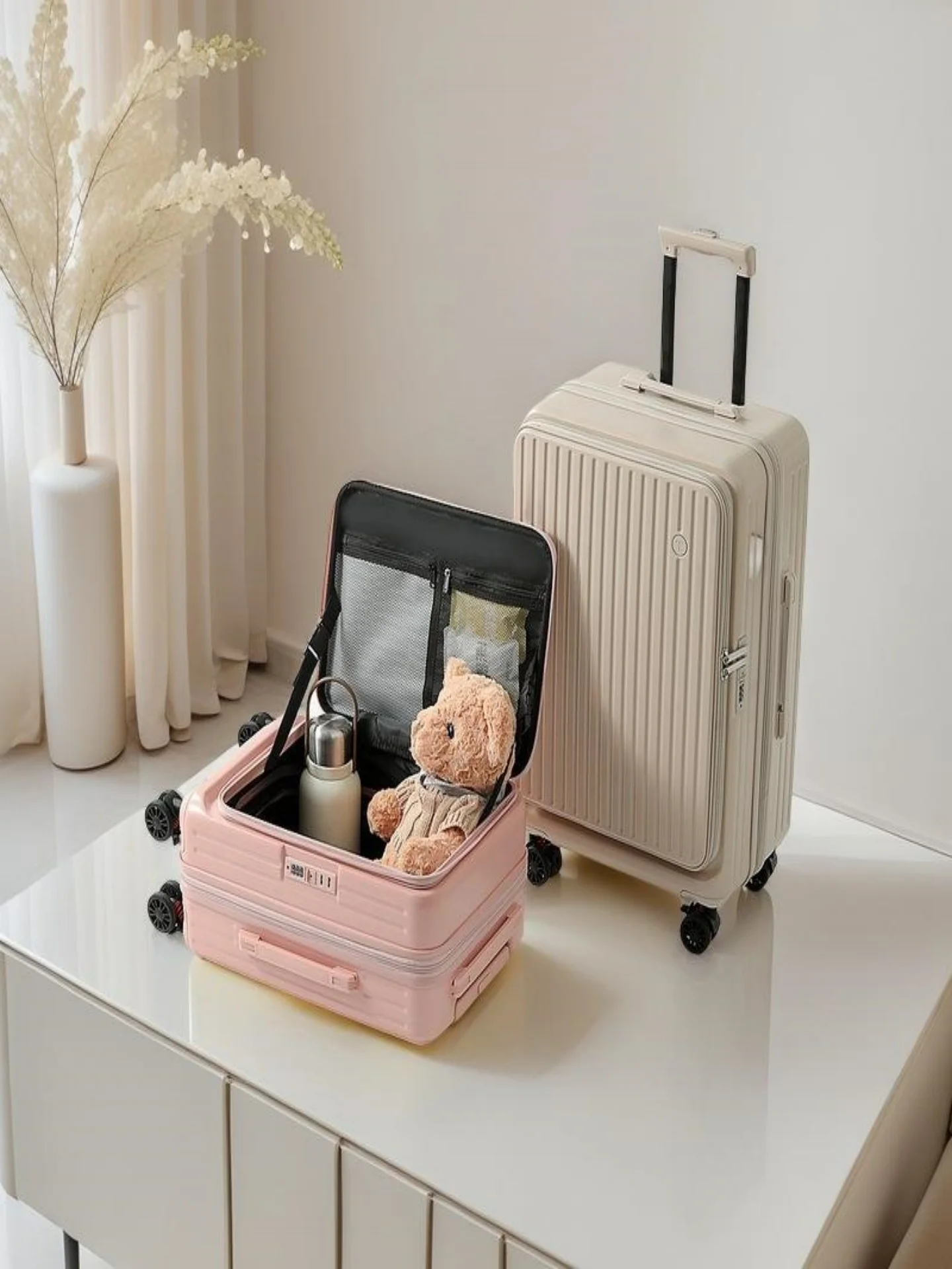 

Новая большая 20-дюймовая посадочная коробка с боковым отверстием, мужская бесшумная дорожная сумка, женская большая емкость, расширяемая ПК Pullman