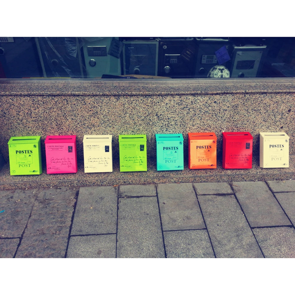 

Vintage Iron Mailbox Red Decorative Post Box Wall Art Home Decoration Metal Photo Prop For Photography Ornament