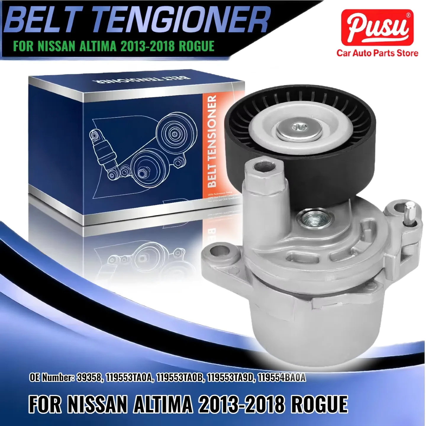 

Новый натяжитель ремня со шкивом (Артикул No :39358,119553TA0A/TA0B/TA9D,119554BA0A) для Nissan Altima 2013-2018/Rogue 14-20 L4 2.5L