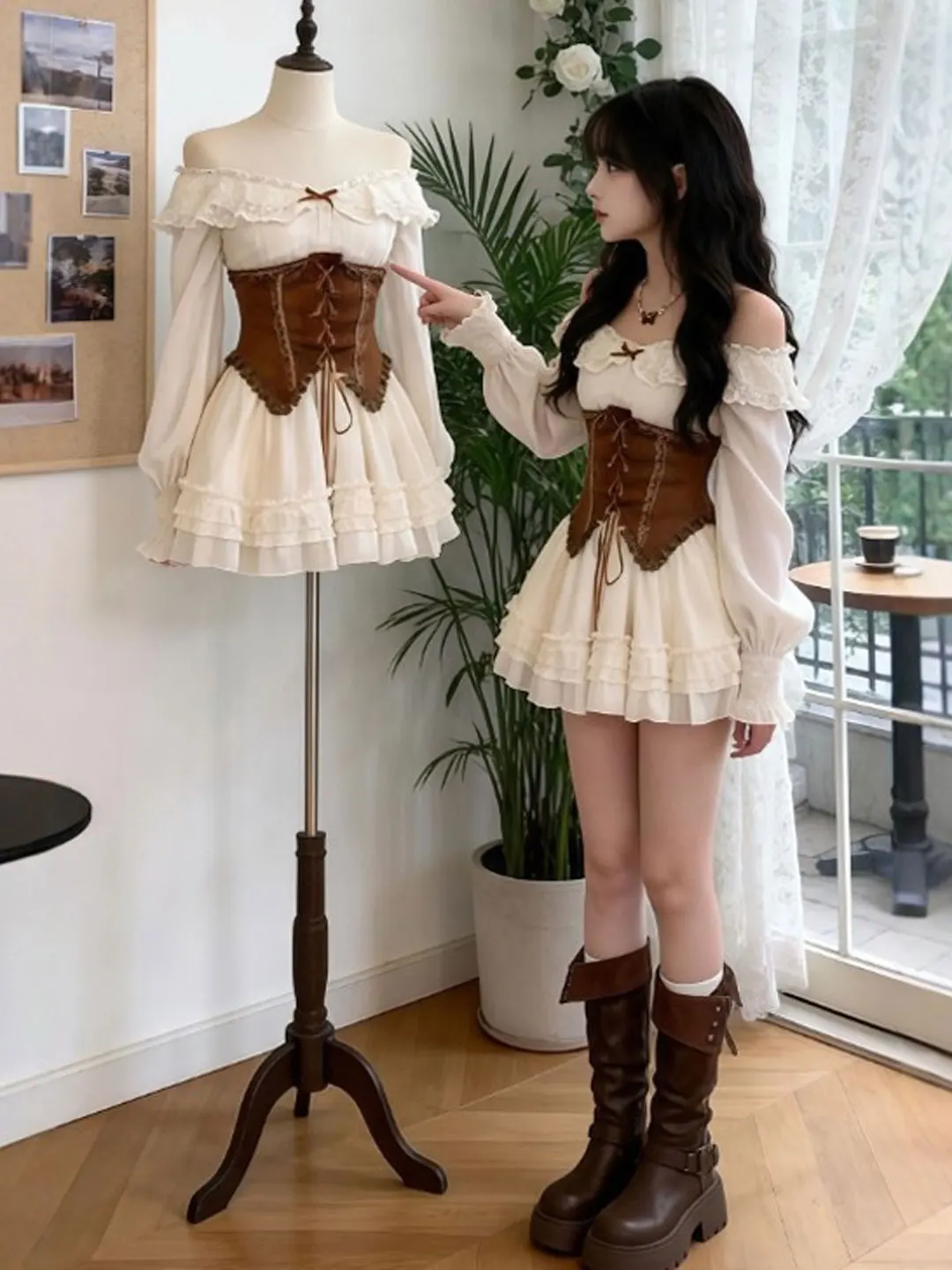 

Французское платье с высокой талией, пышное, на одно плечо, из мягкого хлопка, с длинными рукавами, для весны, лета, осени, женское.