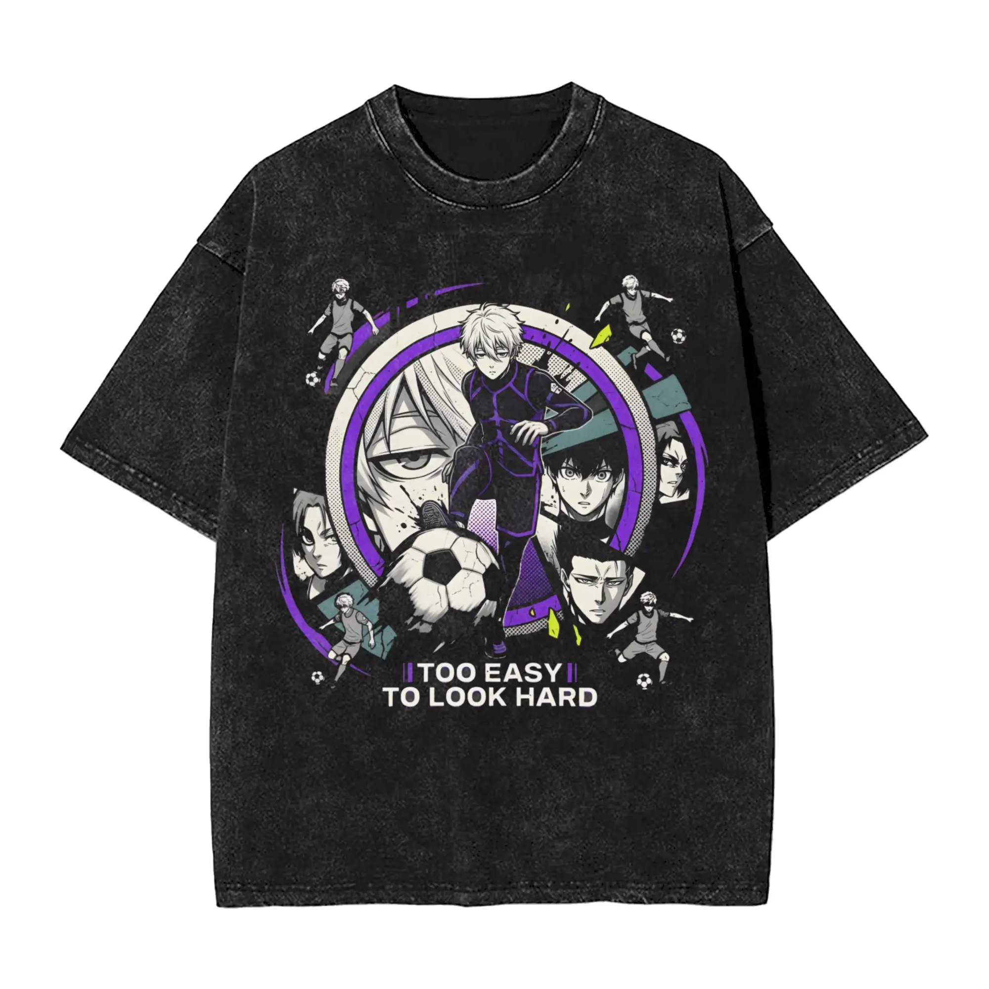 Nagi Seishiro T-Shirt Beach Blues Locks Character Vintage T-Shirts Cotton Fashion Tee Shirt For Men Short Sleeve Custom DIY Tops