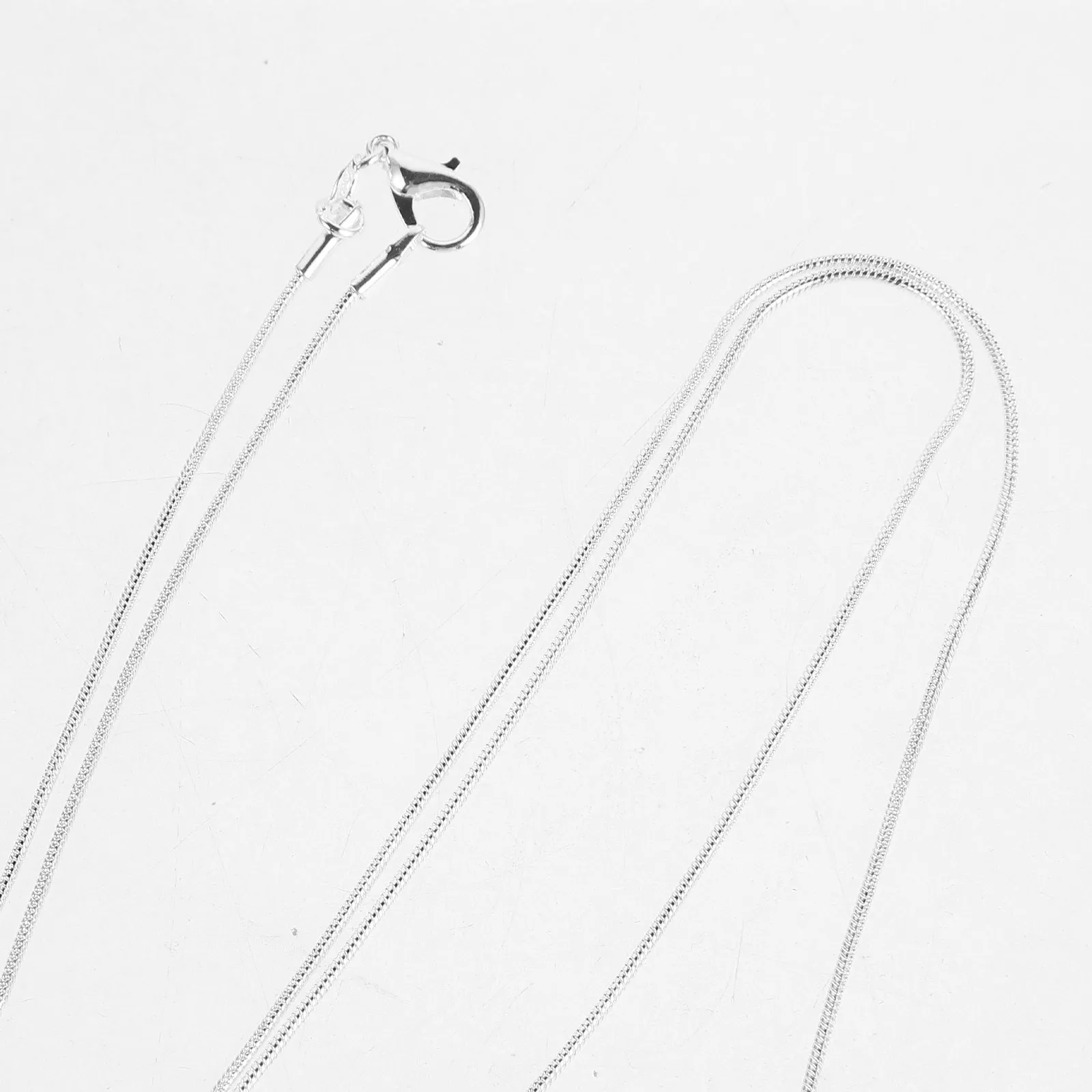 10Pcs Silver Plated Snake Chain Necklace Different Sizes Snap Clasp Easy Wear Jewelry Making Chains for Pendants