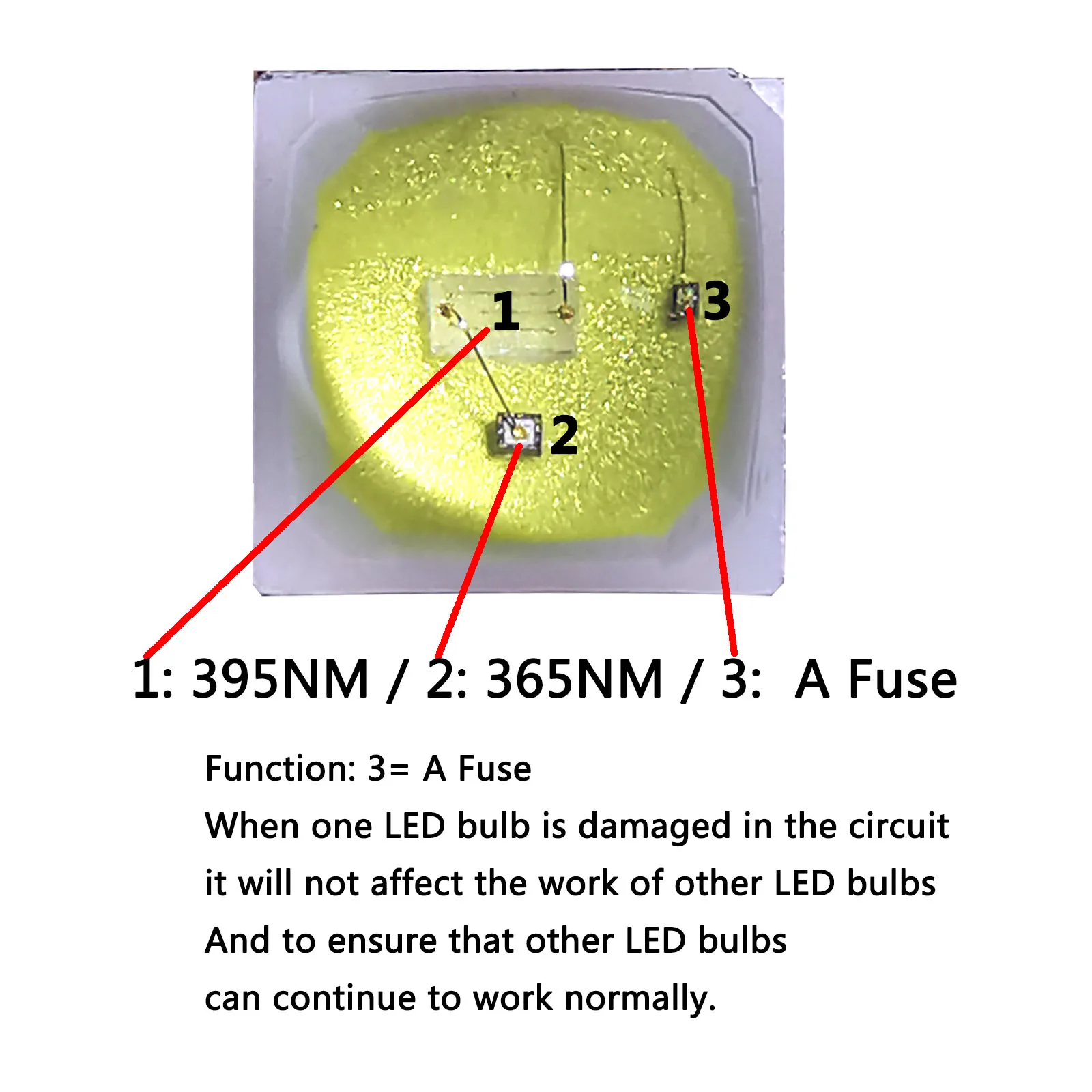 500pcs UV LED Light Lamp Bead SMD5054 5051 5050 LED UV 1W 365+395-405NM LED Diodes For Nail For SUN Machine Repairing