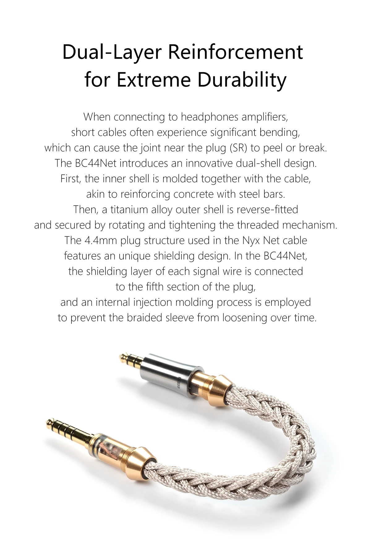 DDHIFI BC44Net 4,4 mm symmetrisches, abgeschirmtes Audiokabel mit High-Fidelity-Signalübertragung – Detail 2