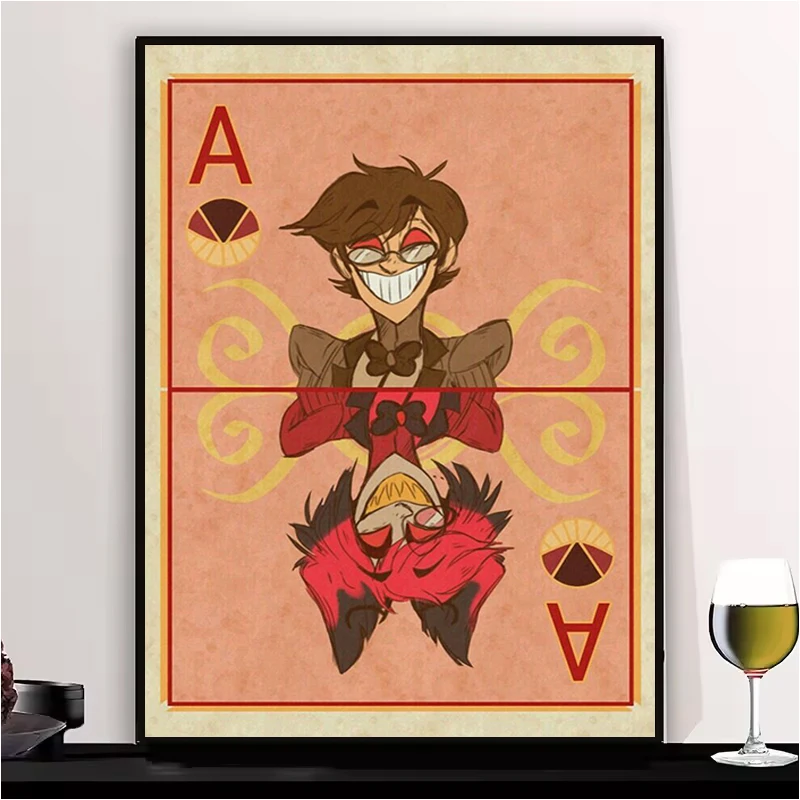 

Hazbin H-Hotels Angel Dust Alastor Poster Decorative Wall Pictures Vintage Gift Classroom Decorations for Home Decoration Room