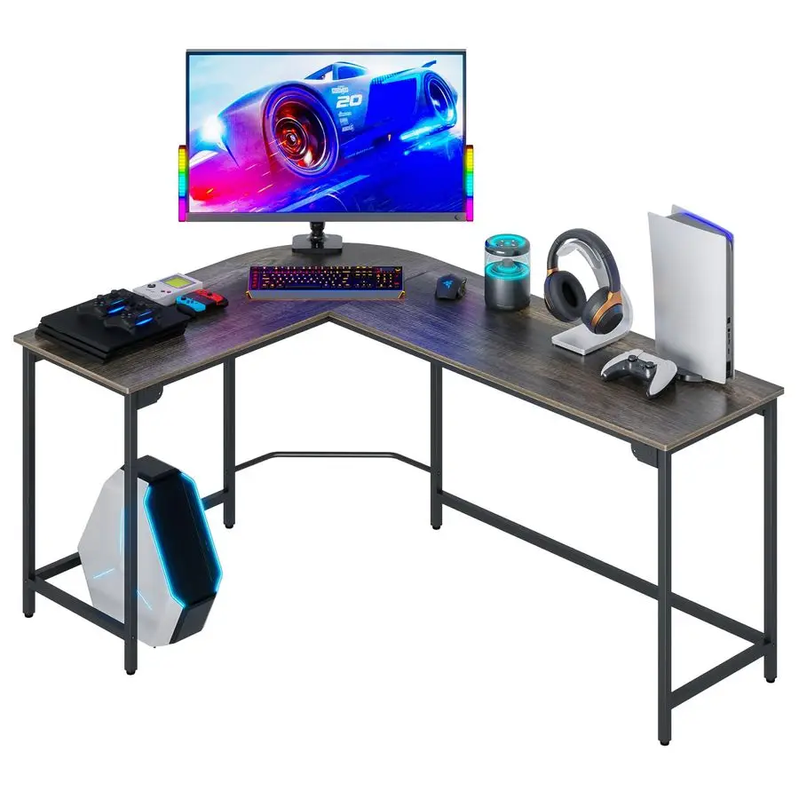 Modern L Shaped Gaming Desk 66 Corner Computer Desk for Home Office Gaming Table Study Writing Workstation for Small Space, Easy