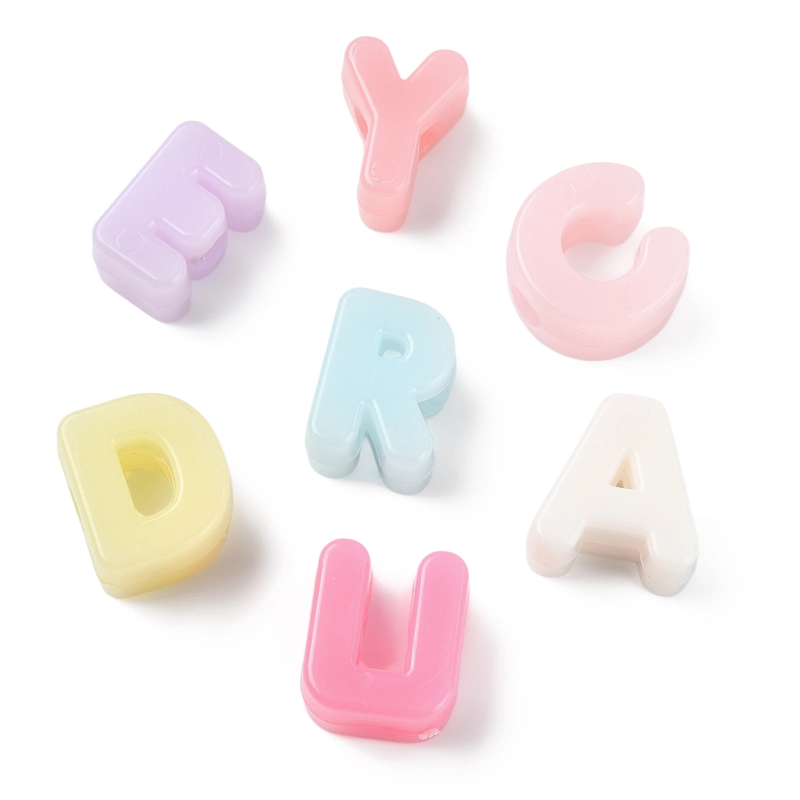 PandaHall 60 Stück Zufällige Acryl-Buchstabenperlen, Imitierte Gelee-Perlen für Personalisierte Namen-Paar-Armbänder, Schmuckherstellung und Geschenke – Detail 8