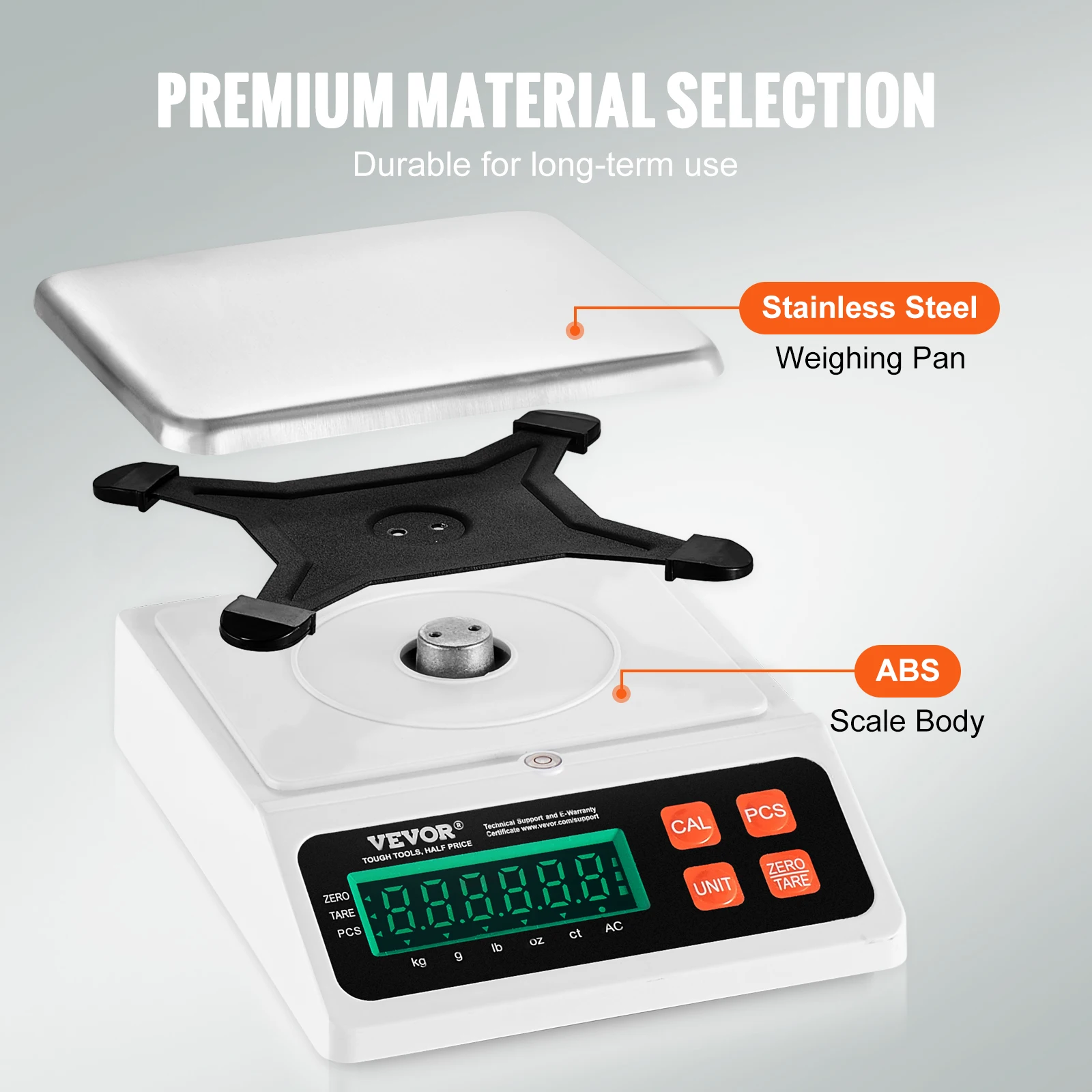 VEVOR 10kg x 0.1g Digital Counting Scale Electronic Laboratory Balance with LED Screen Table Top Scale for Industrial Weighing