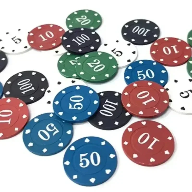 100pcs Poker Chip Set Chips Teaching Currency Chess Room Leisure Entertainment ABS Material