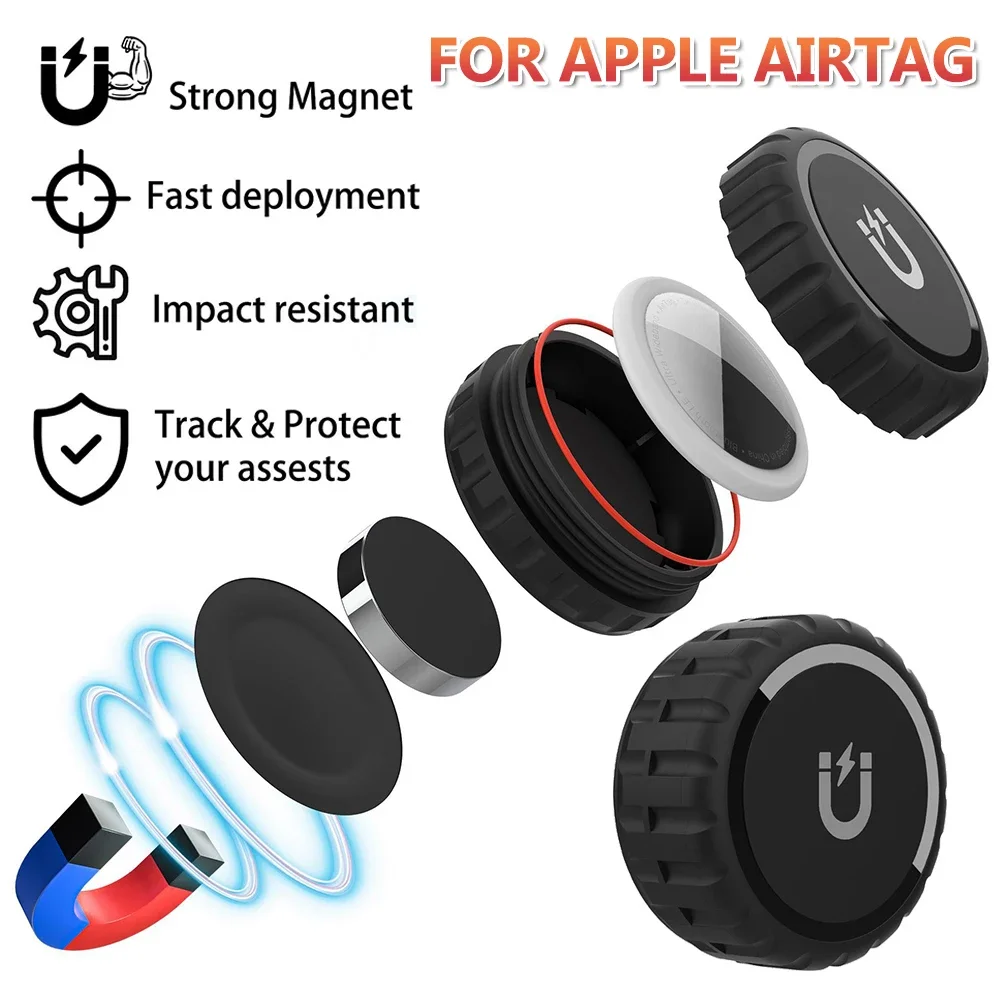 

For apple Airtag Magnetic Case Waterproof Magnet Holder GPS Tracker Holder Protective Cover for Car Bike Truck Motorcycle