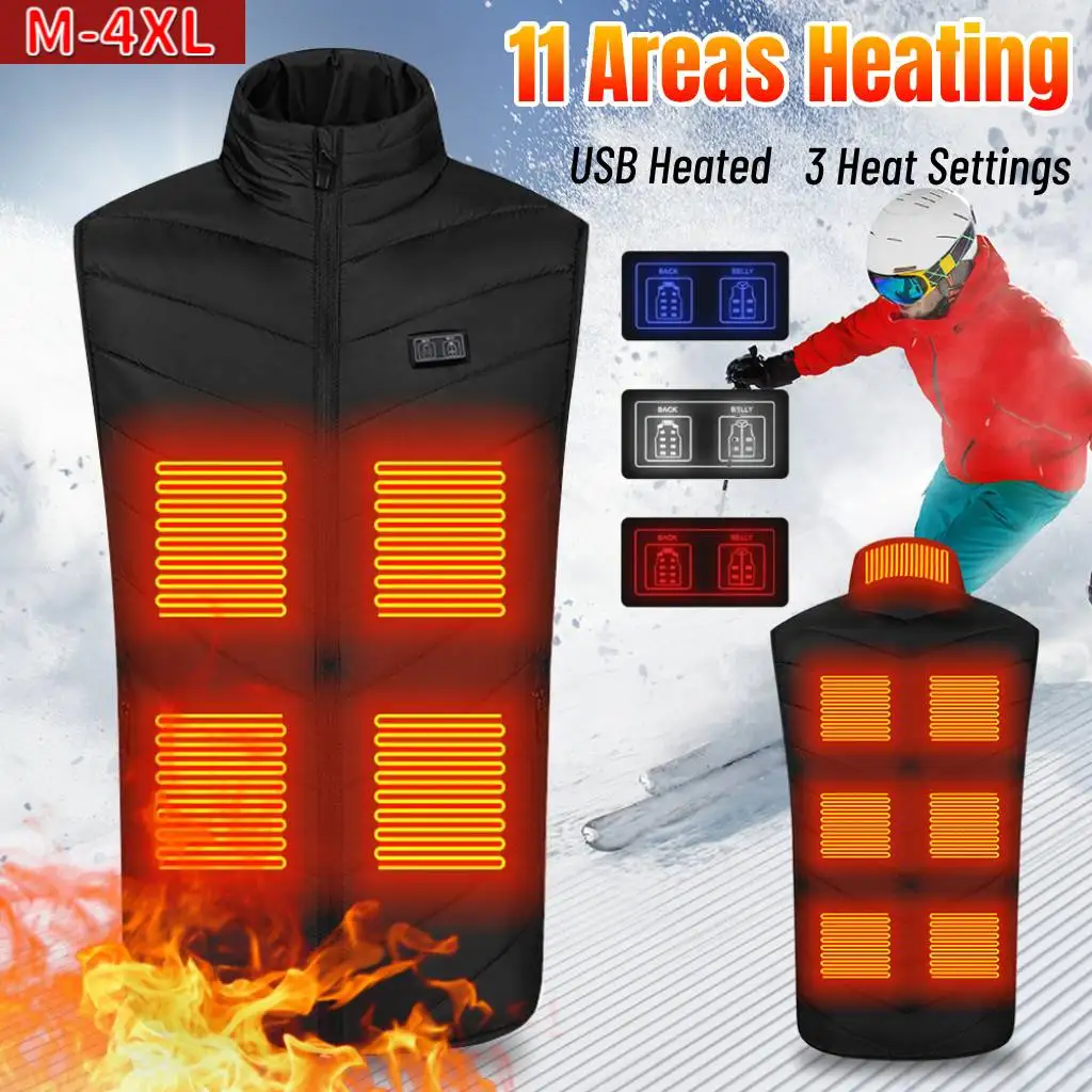 

Мотоциклист жилет с подогревом воротник-стойка электрические куртки с подогревом для мужчин и женщин USB-нагрев умный жилет с подогревом для рыбалки на открытом воздухе