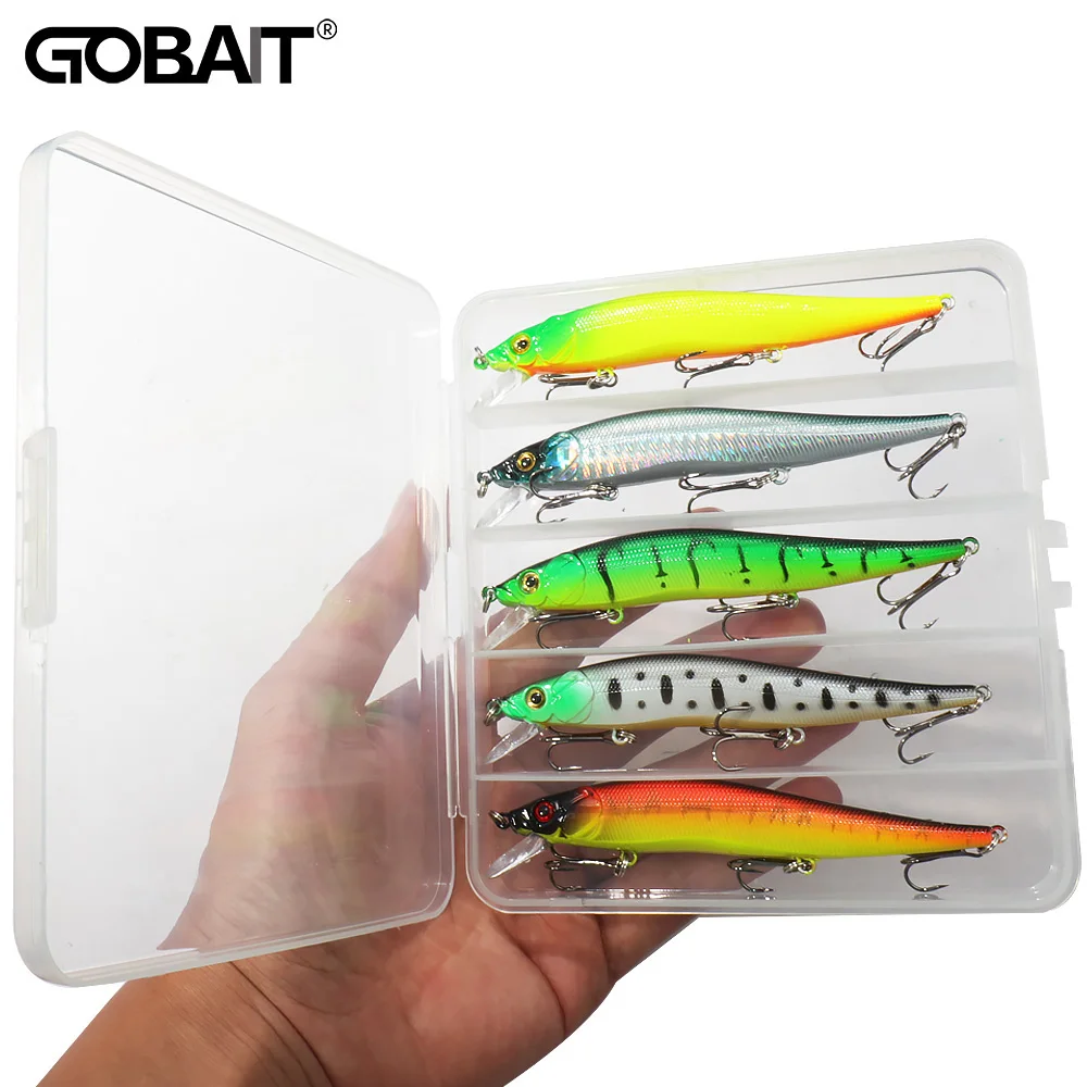 

5pcs Fishing Lure Set Floating Minnow 14g 11.7cm Baits Treble Hooks Wobbler Fishing Tackle Box Rattle Cranbait Pesca Jerkbait