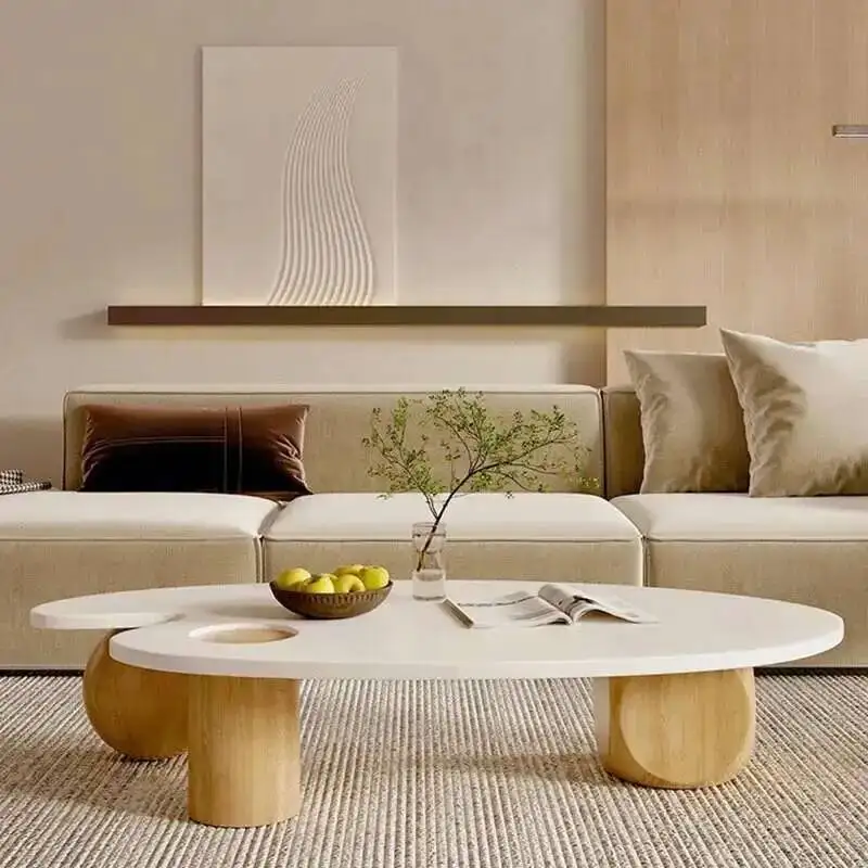 

Simple Minimalist Coffee Table Unique Beautiful Regale Vase Magazine Bedroom Garden Dining Table Irregular Mesa Home Furniture