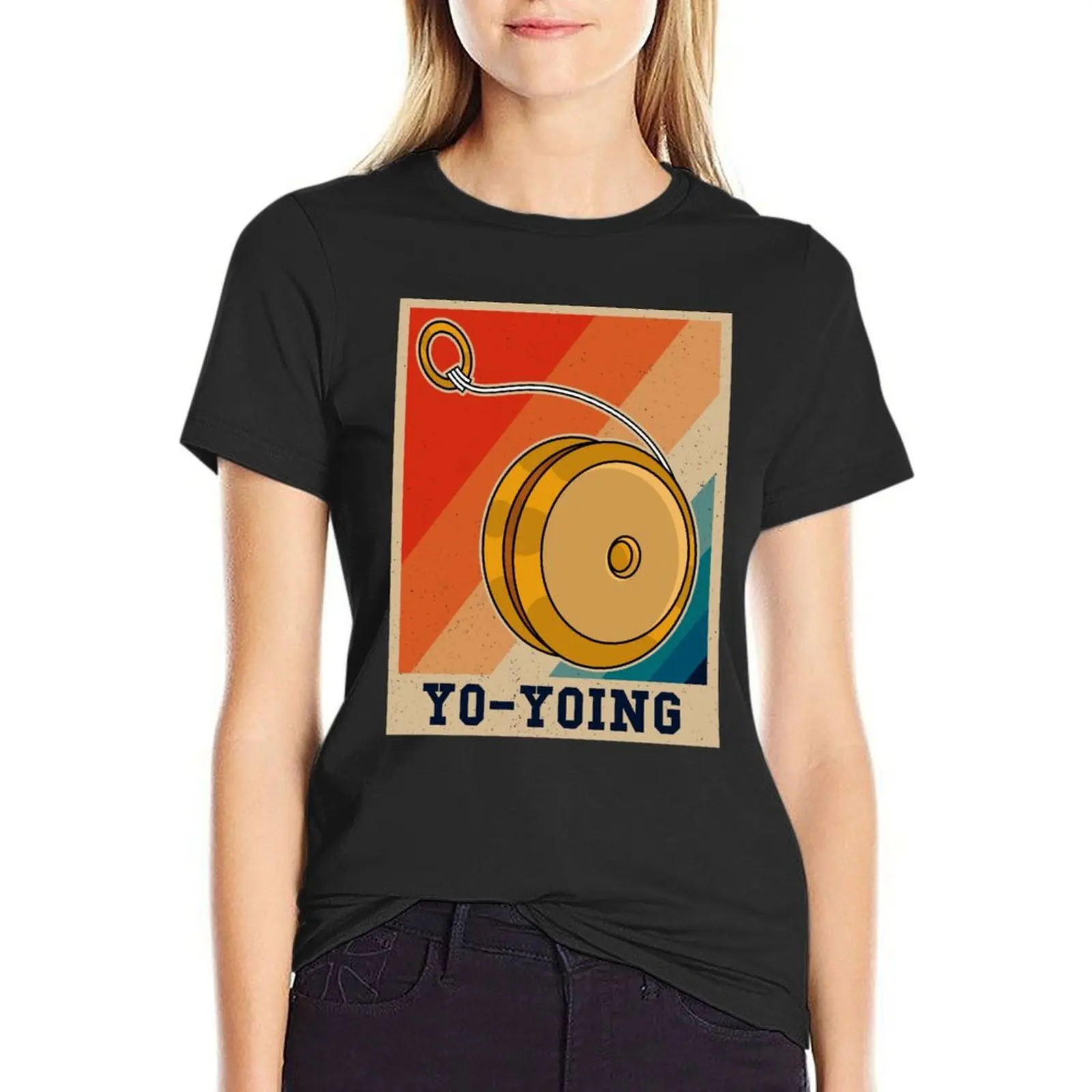 

retro yoyo world, nostalgic art T-Shirt cute tops vintage customizeds korean Women's clothes