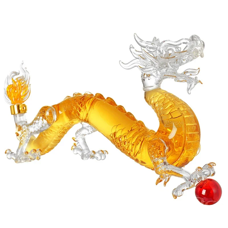 

Luxury Barware Dragon shaped whiskey decanter lead-free glass Alcohol Bottle Chinese zodiac Liquor Glass Alcohol Bottle 1000ML