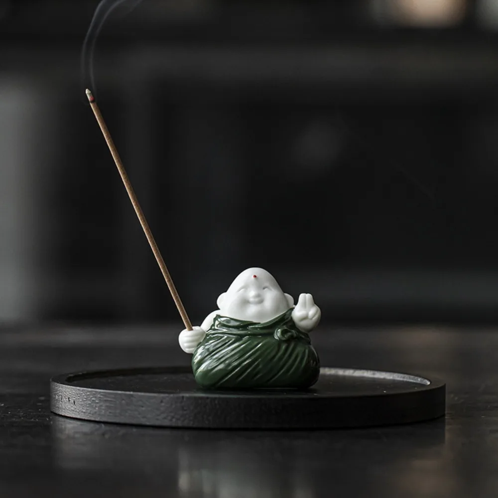 Zongzi Censer Incense Stick Holder Ceramic Home Decor Zongzi Censer Zen-like Reflux Stick Incense Burner Dragon Boat Festival