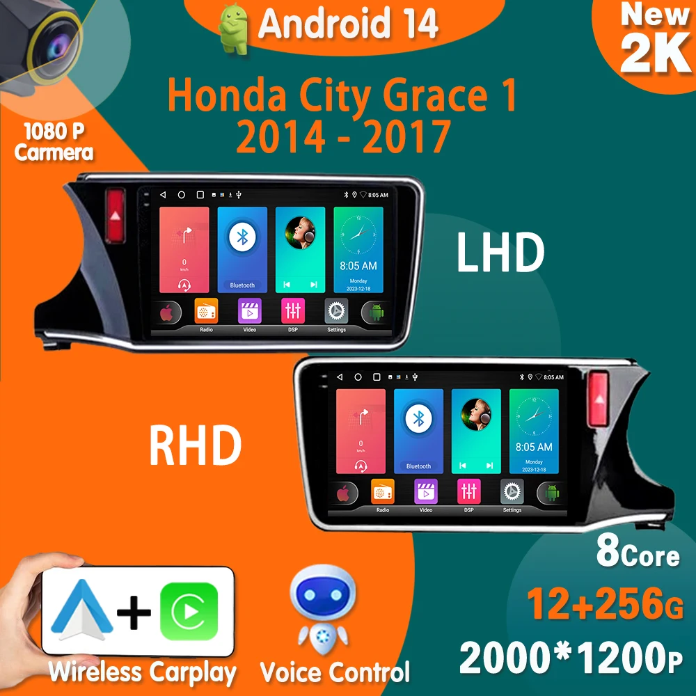 

Android 14 For Honda City Grace 1 2014 - 2017 RHD LHD Car Radio Carplay Multimedia Player Navigation GPS