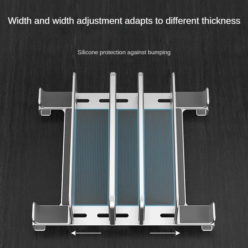 New Storage of Vertical Notebook Books, Computer Carbon Steel Bracket Base, Desktop Five Card Heat Dissipation Storage Bracket