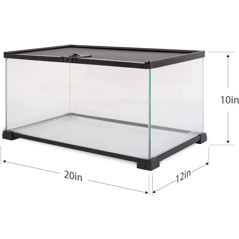 10 Gallon Reptile Tank Glass Natural Cages Terrarium 20