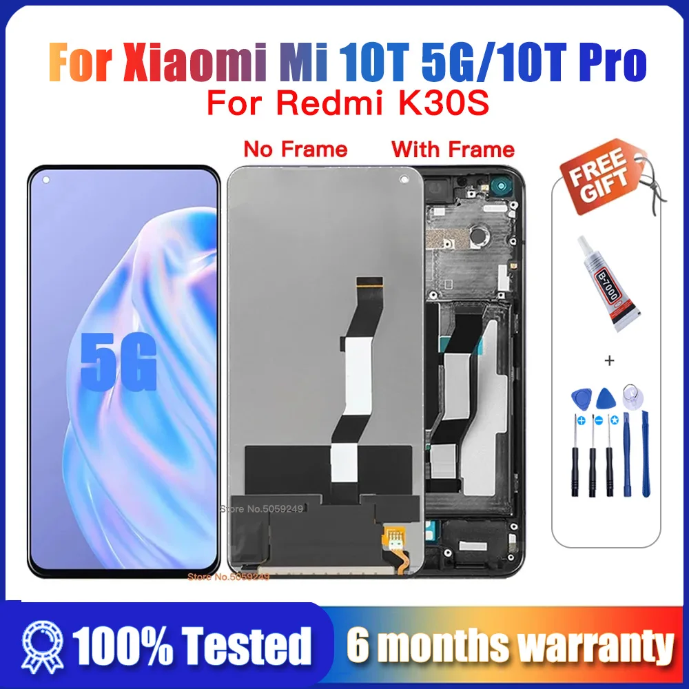 

Original For Xiaomi Mi 10T Pro Mi10T LCD M2007J3 Touch Screen Display Digitizer Assambly For Xiaomi Mi 10T 5G LCD Redmi k30s LCD