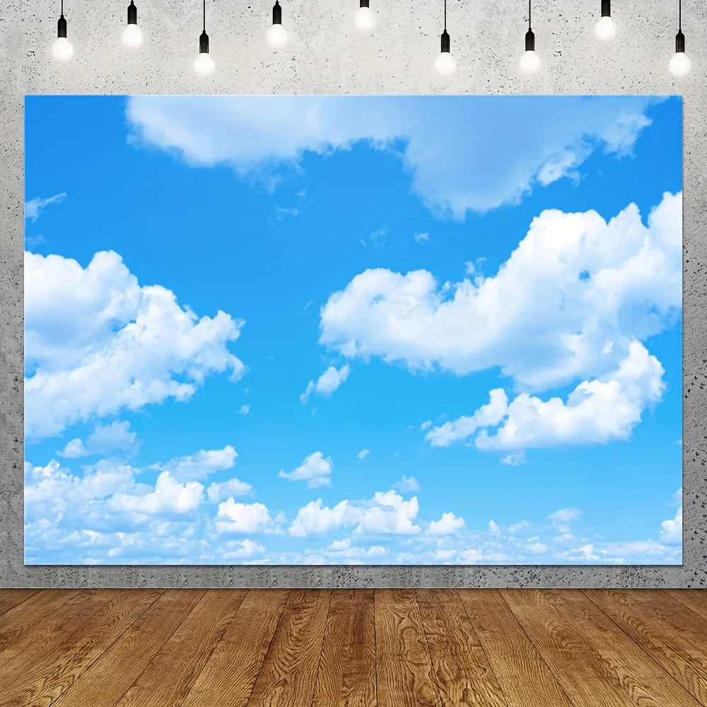 Blue Sky and White Clouds theme photography Background Birthday party Banner Shower photo Background Wedding party decoration